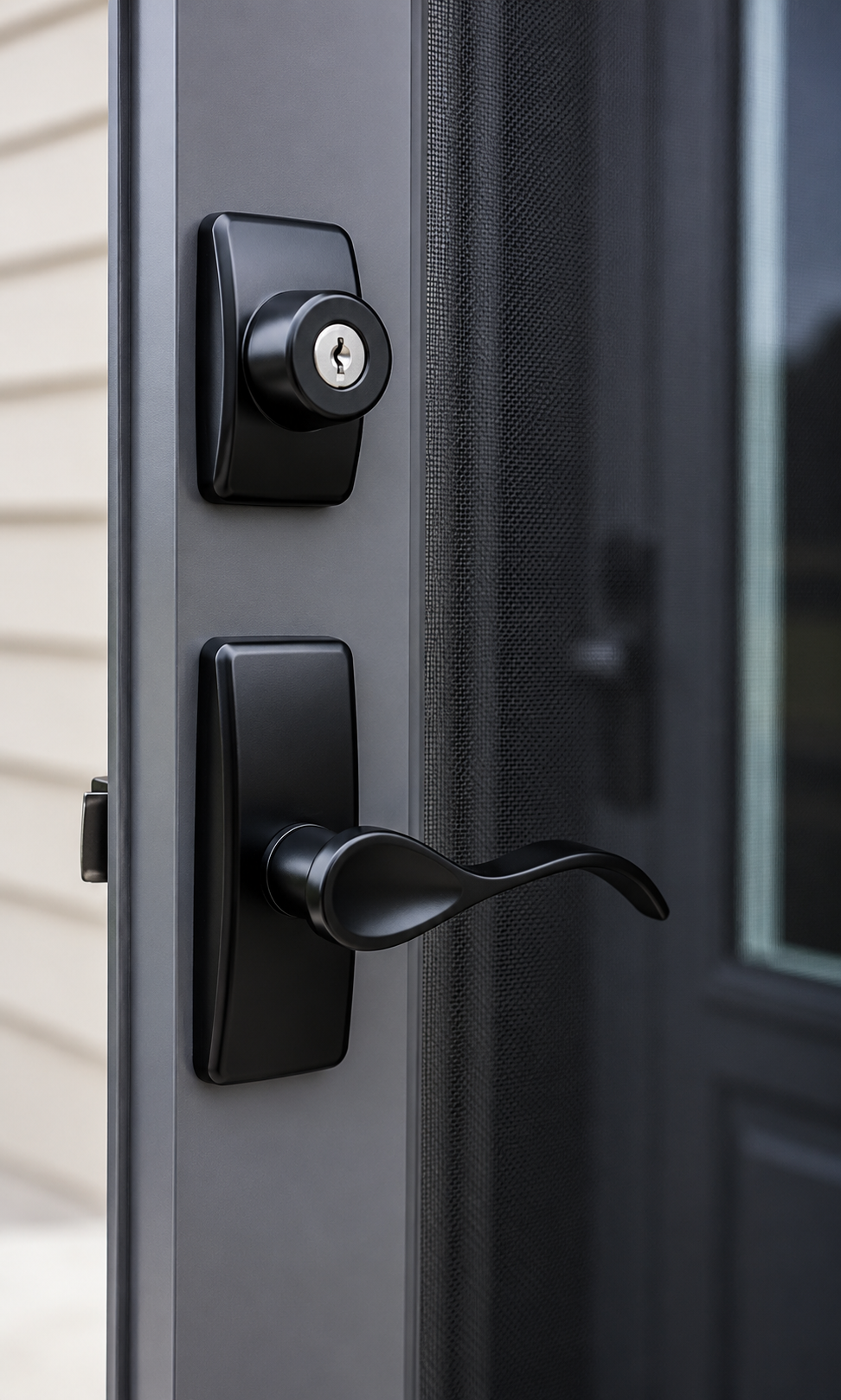 Contemporary Curve Lever in BLack